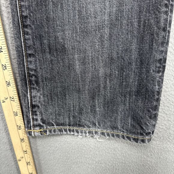 Gap Jeans 1969 Mens 33x30 Gray Low Straight American Grunge Goth Emo Dark Denim - Picture 5 of 11